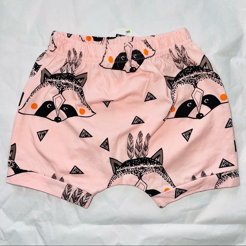 Cute Raccoon peachy pink baby bottoms